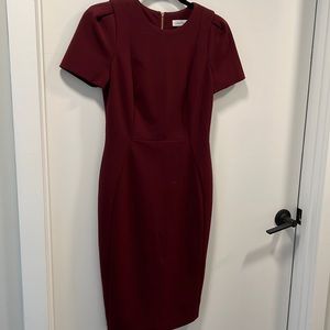 Calvin Klein Women’s Work Dress in Burgundy (size 2)